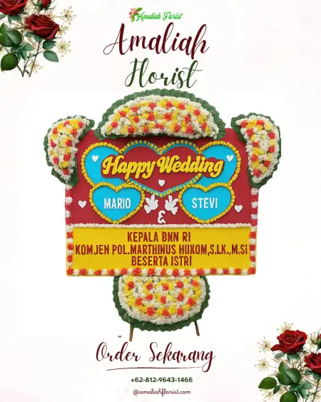 Papan Bunga Pernikahan Bakalan